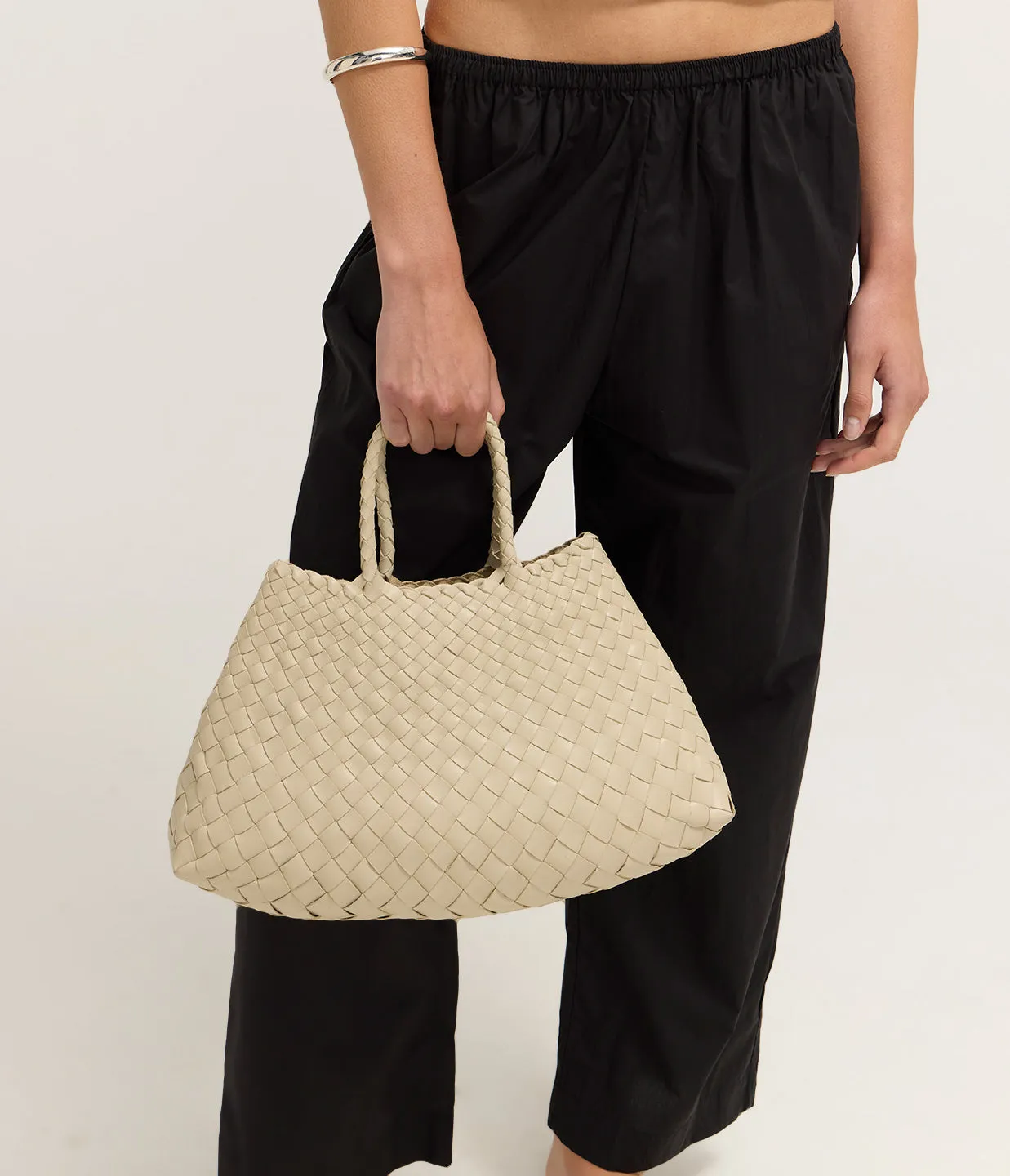 Small Santa Croce Leather Bag in Pearl