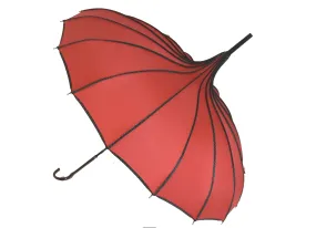 Soake- Pagoda Ribbed Umbrella, Red