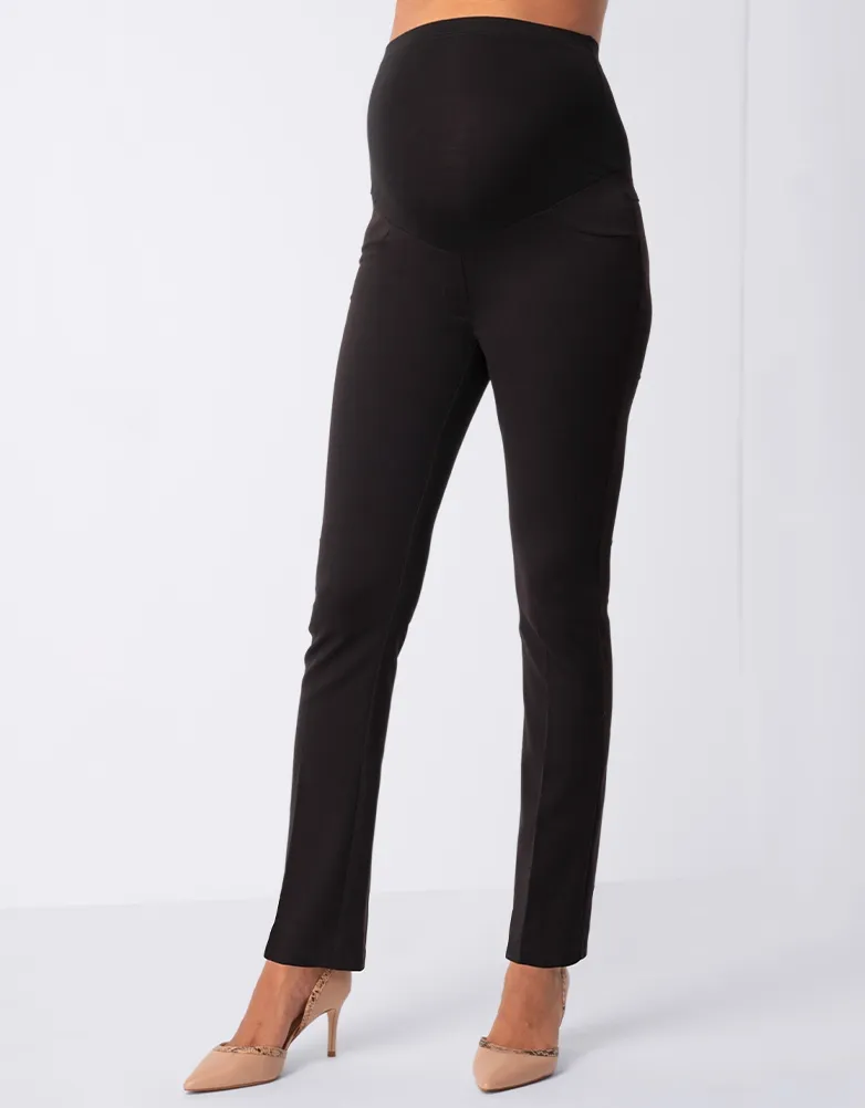 Sofia | Straight Leg Black Maternity Pants