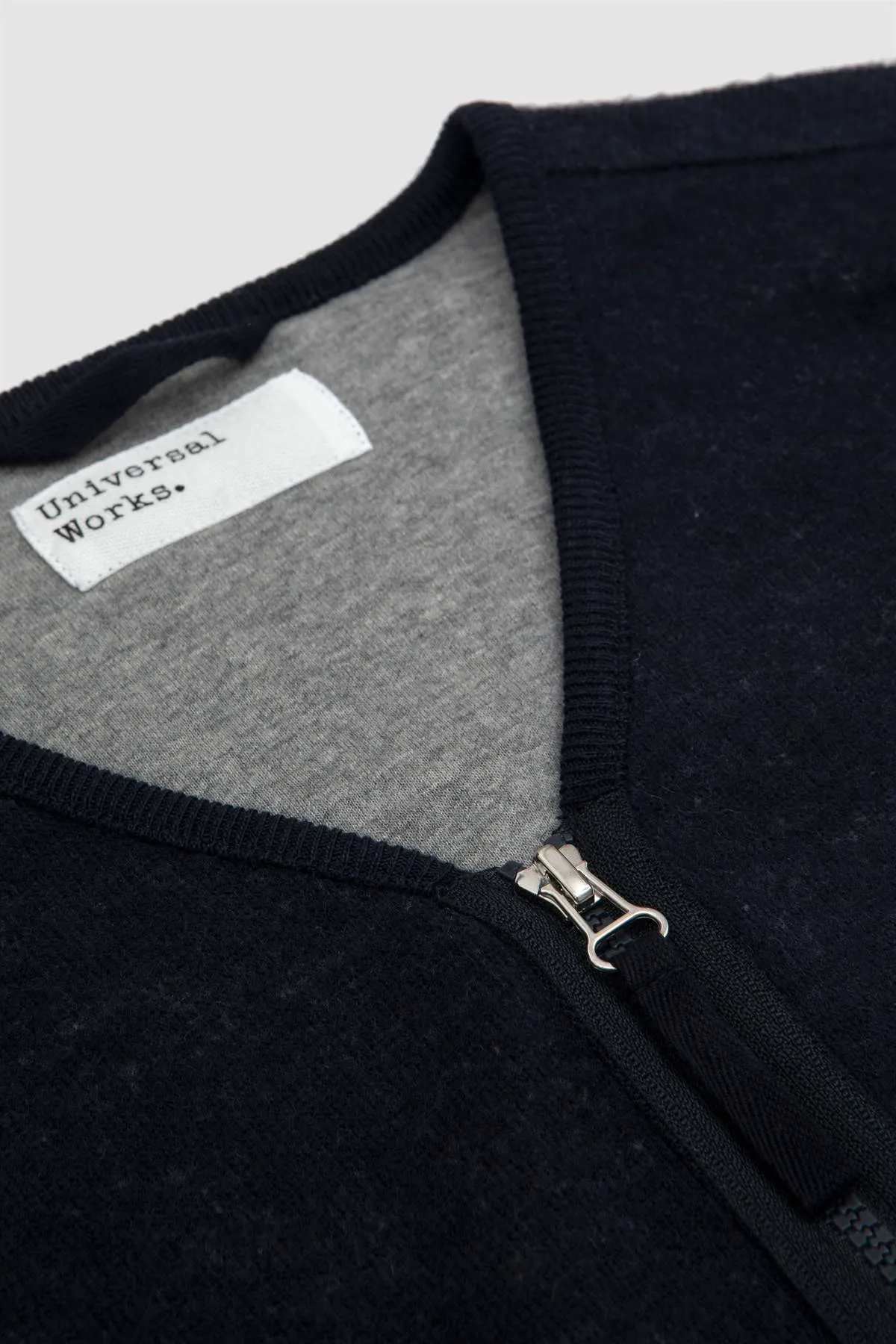 Soft Wool Cotton Knit Zip Liner Jacket - Navy