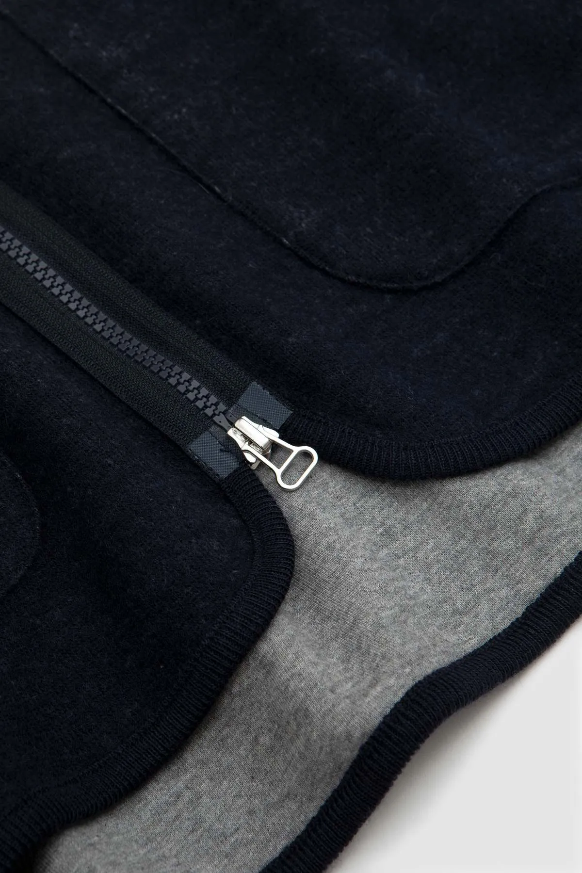 Soft Wool Cotton Knit Zip Liner Jacket - Navy