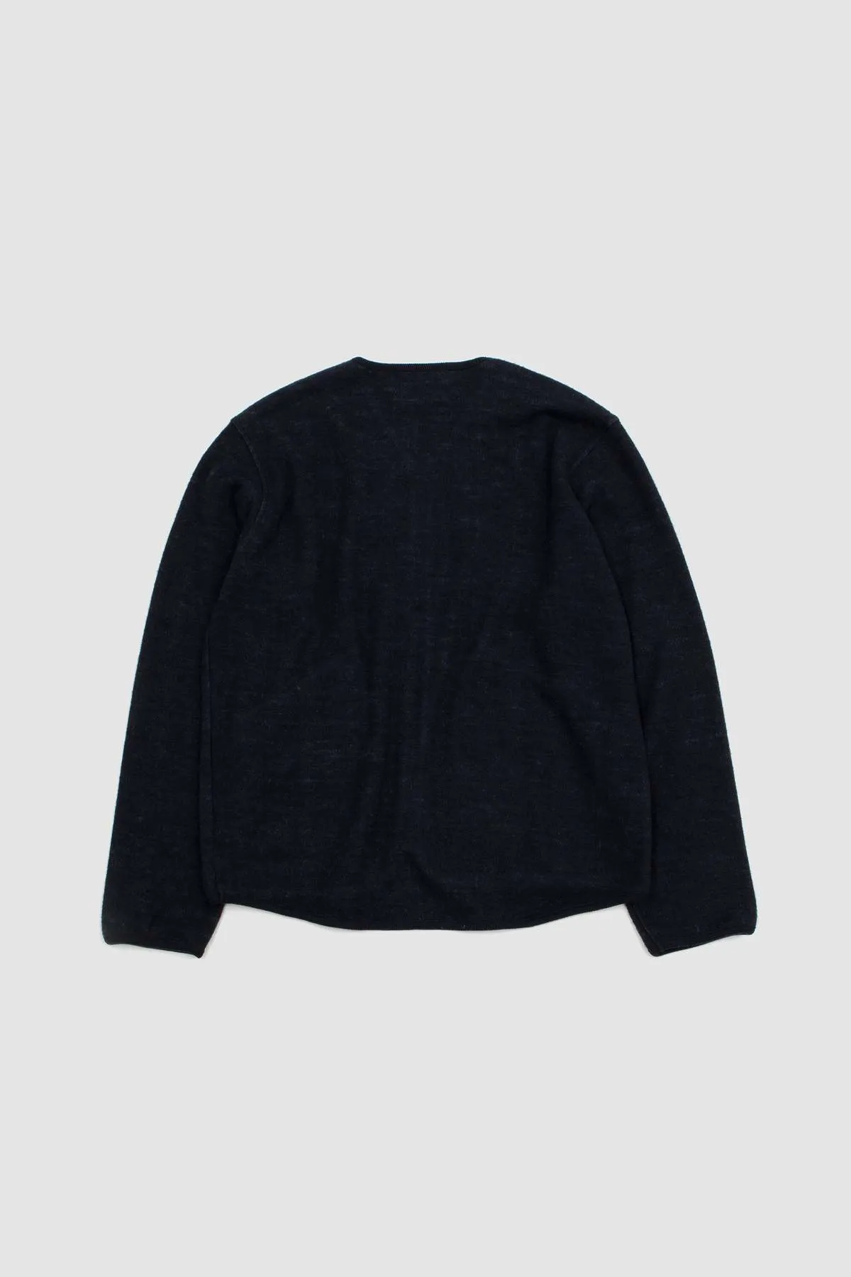 Soft Wool Cotton Knit Zip Liner Jacket - Navy