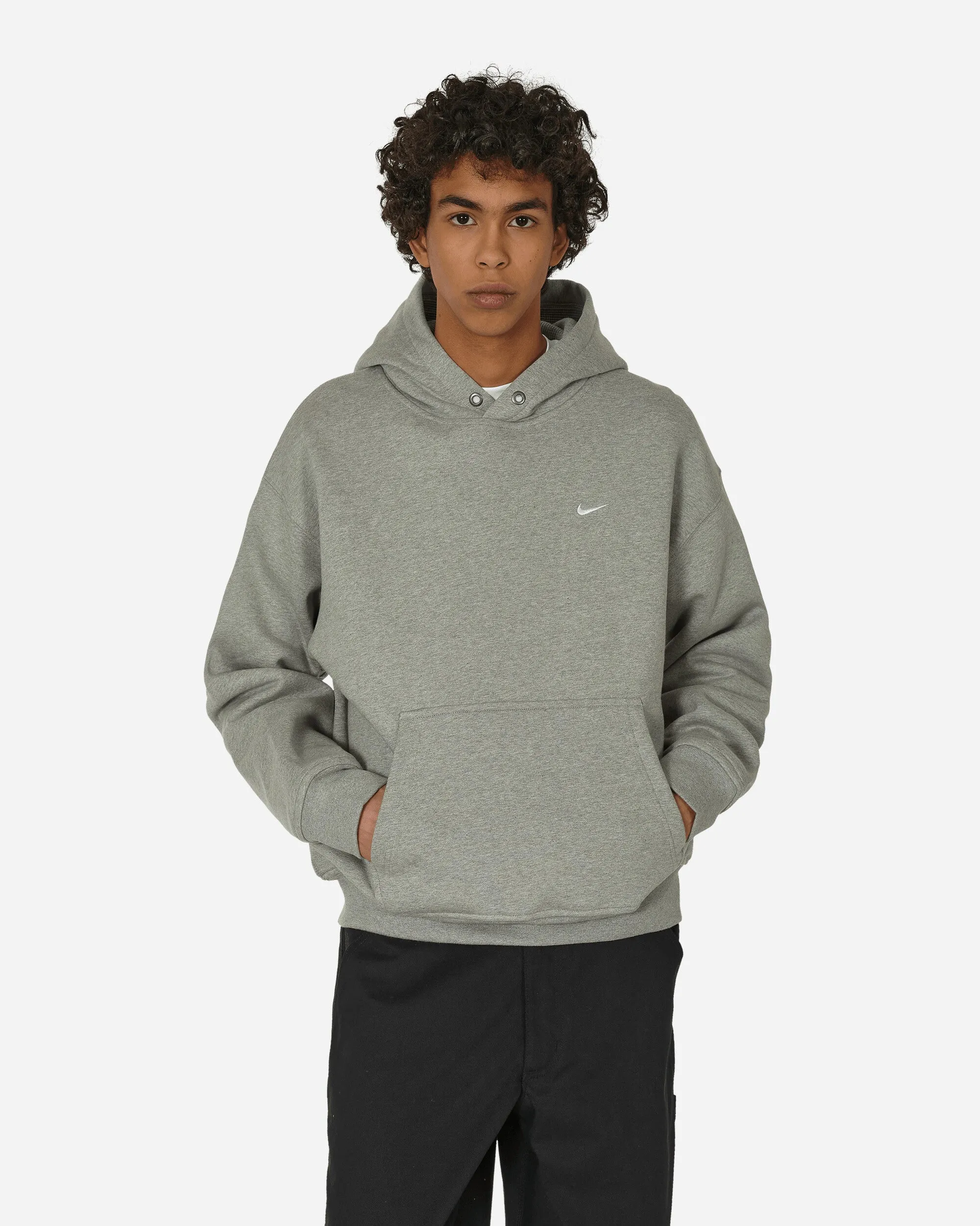 Solo Swoosh Thermo Fleece Hooded Sweatshirt Dark Grey Heather