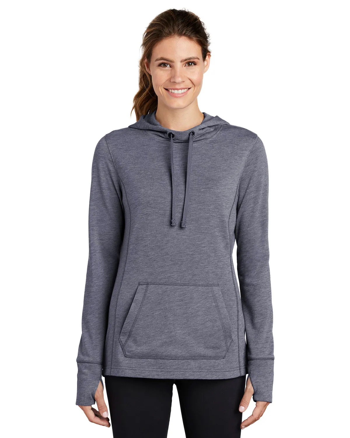 Sport-Tek LST296 Ladies PosiCharge Tri-Blend Wicking Fleece Hooded Pullover