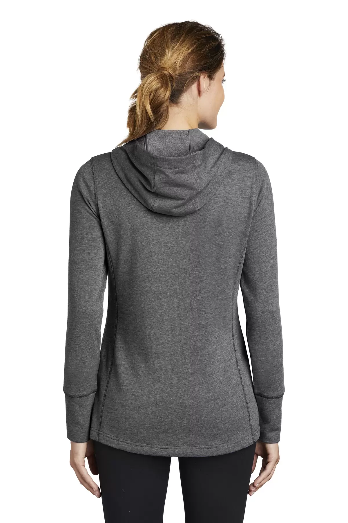 Sport Tek LST296 Sport-Tek  Ladies PosiCharge  Tri-Blend Wicking Fleece Hooded Pullover SKU: LST296