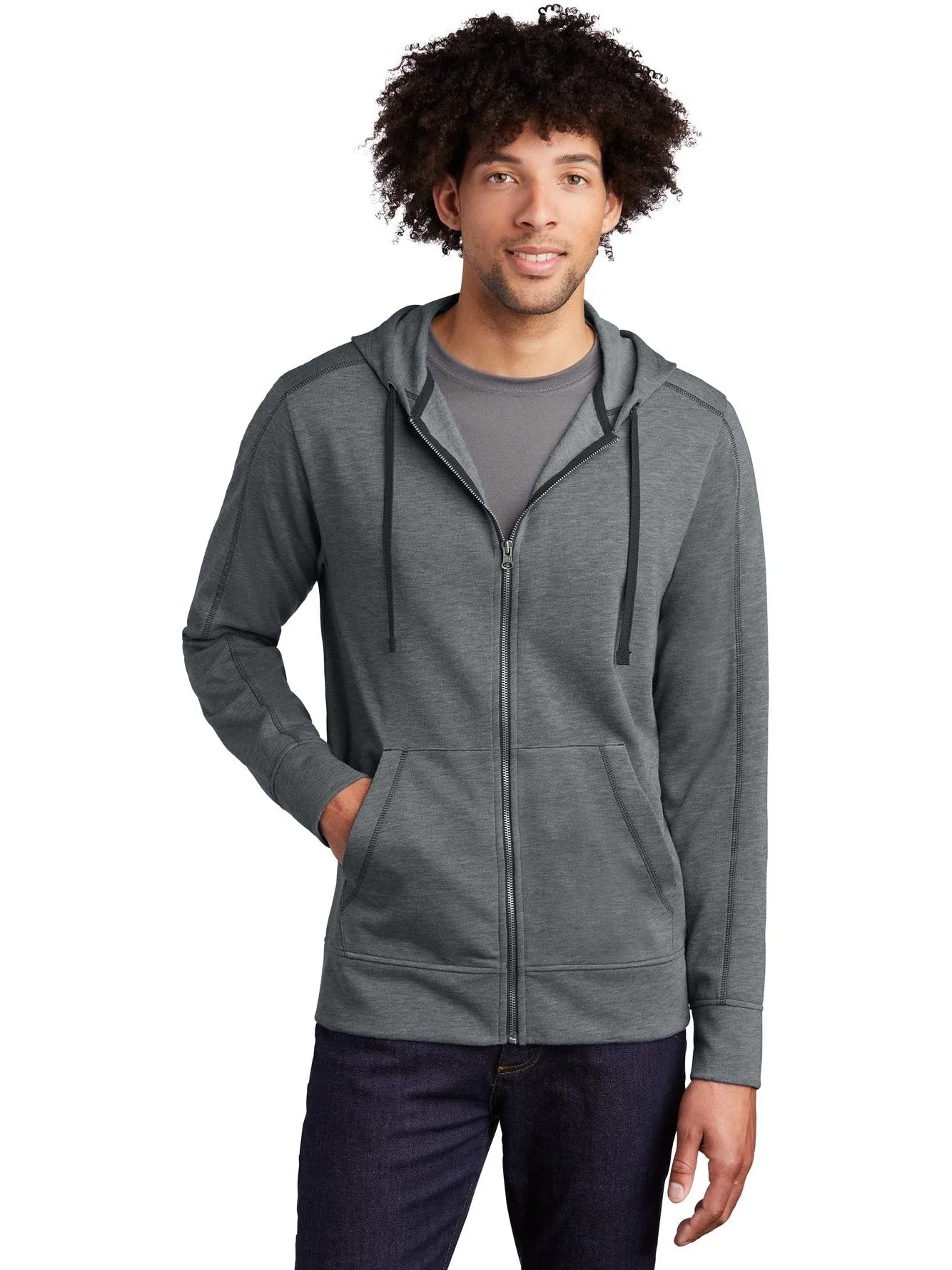 Sport-Tek Posicharge Tri-Blend Wicking Fleece Full-Zip Hooded Jacket