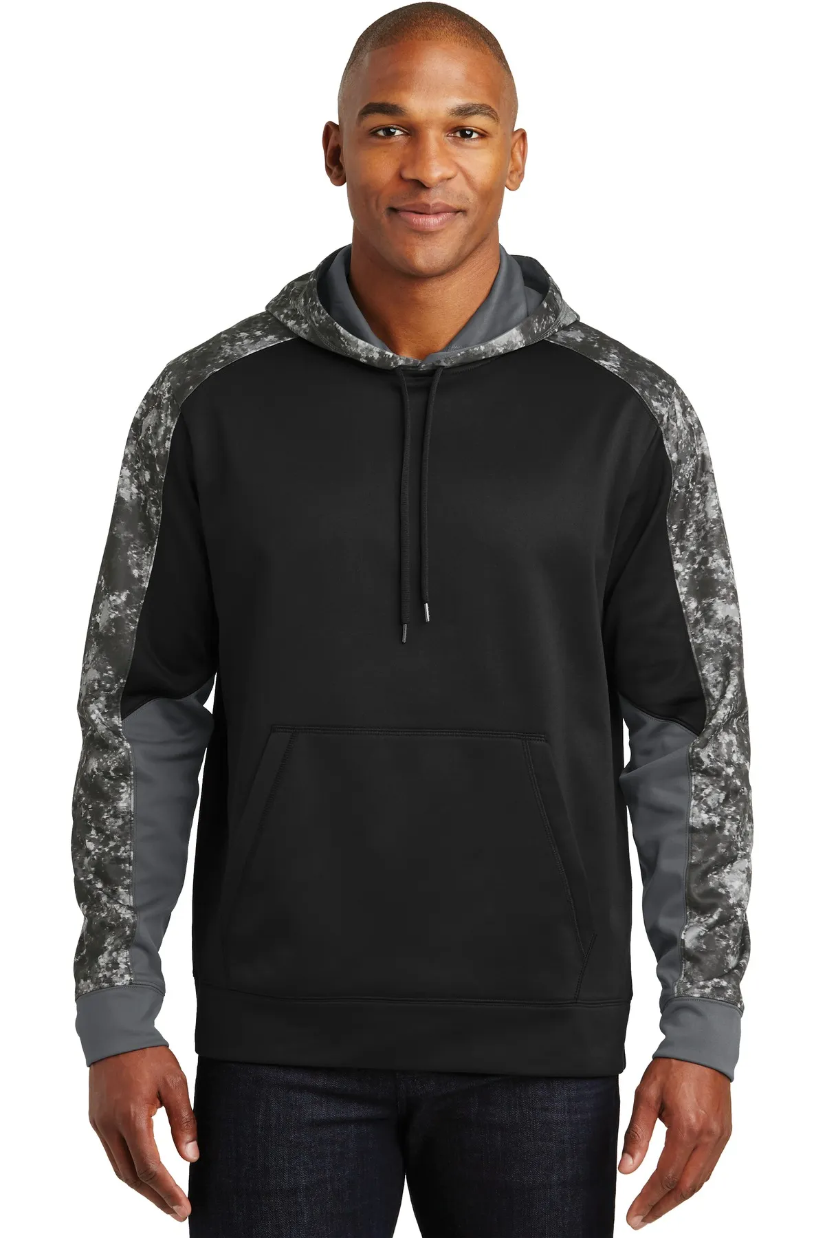 Sport Tek ST231 Sport-Tek Sport-Wick Mineral Freeze Fleece Colorblock Hooded Pullover SKU: ST231