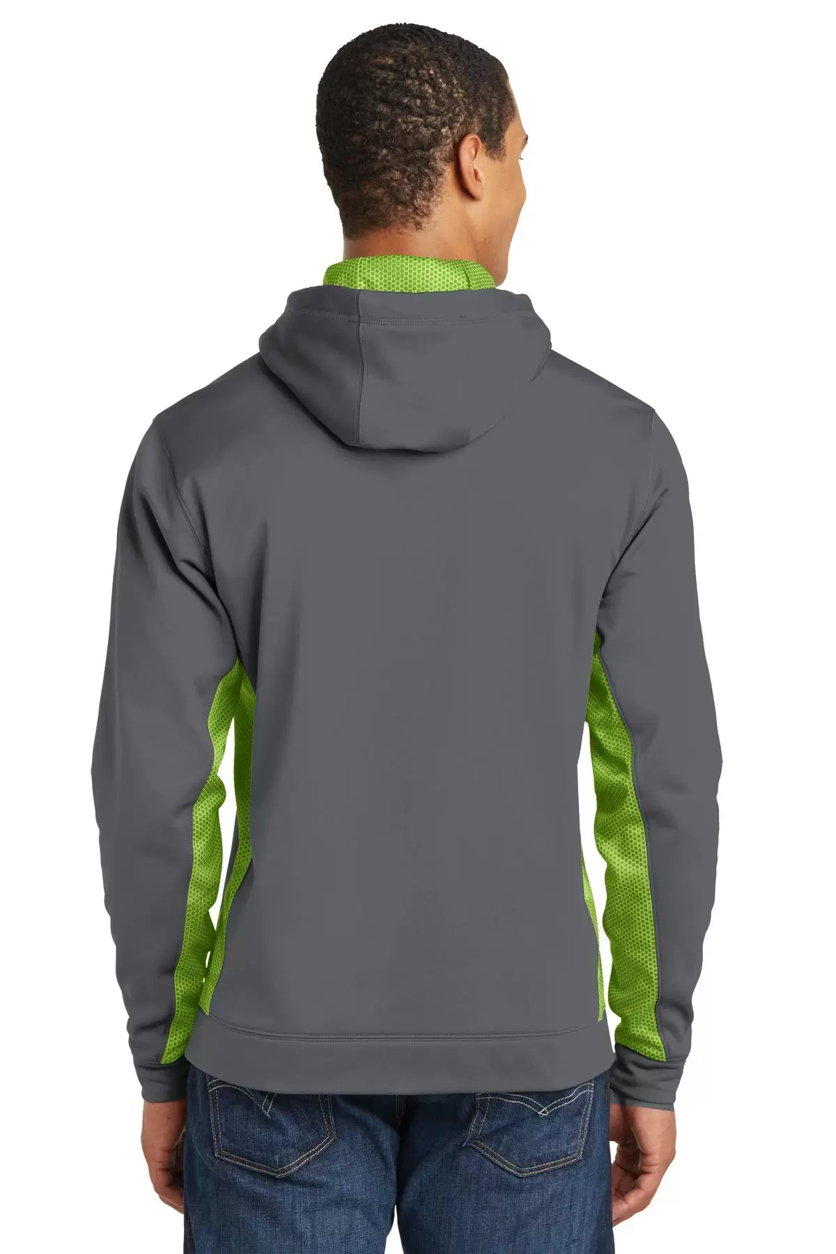 Sport Tek ST239 Sport-Tek Sport-Wick CamoHex Fleece Colorblock Hooded Pullover SKU: ST239