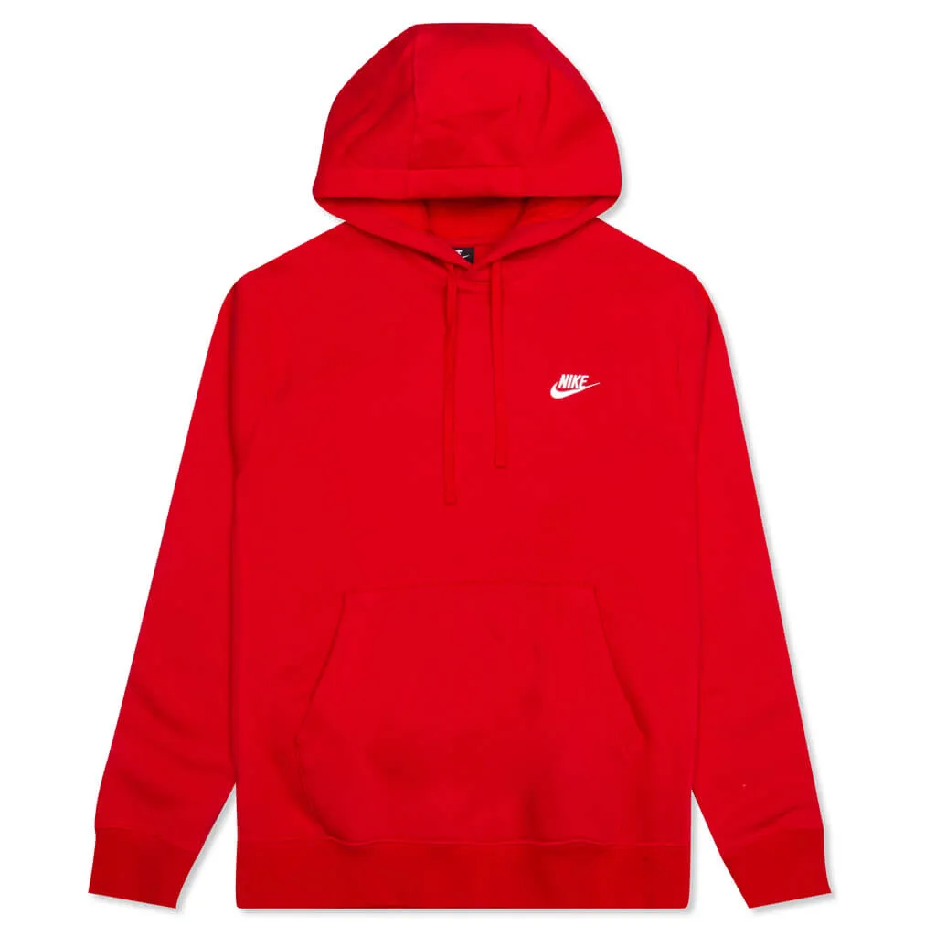 Sportswear Club Fleece Pullover Hoodie - University Red/White