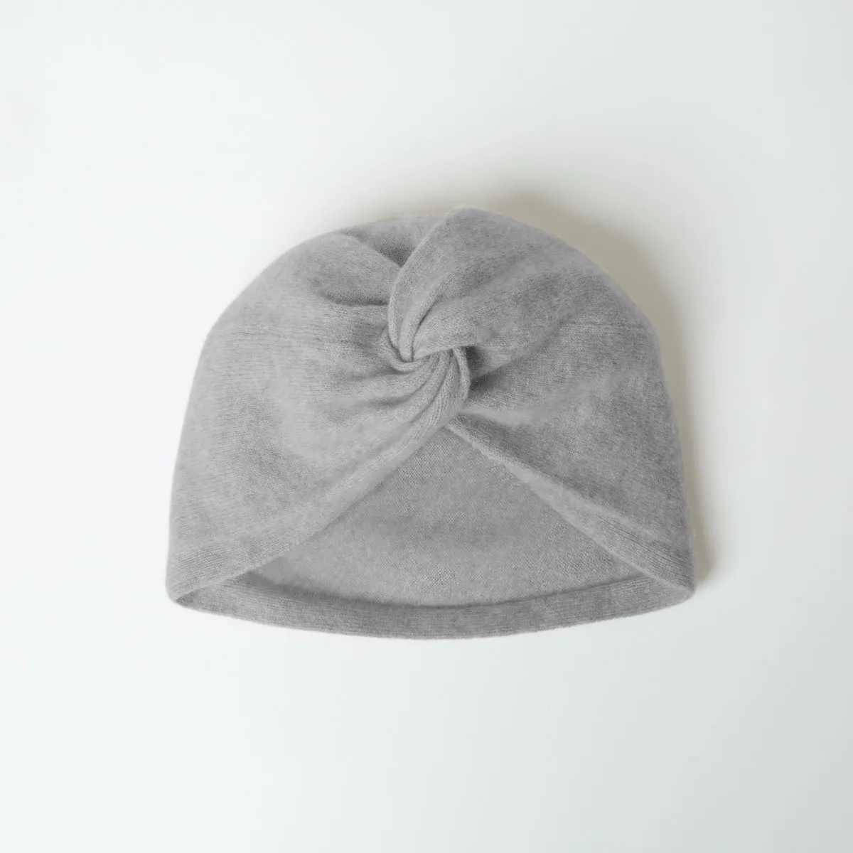 Stacy Cashmere Turban Hat - Heather Grey