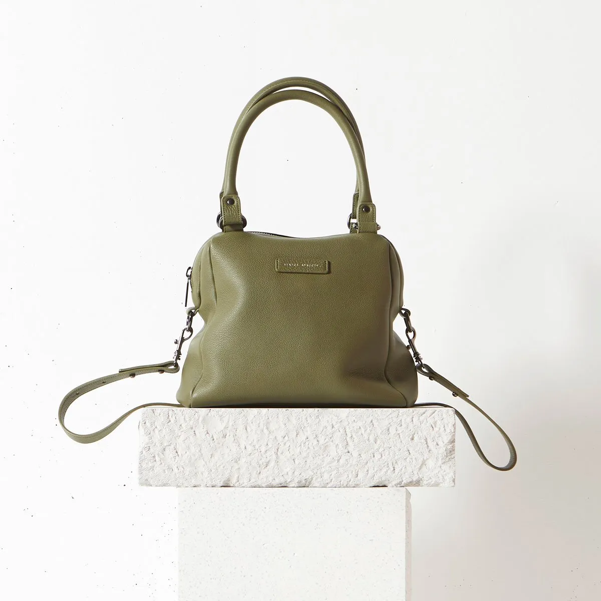 Status Anxiety WOMENS LAST MOUNTAINS LEATHER BAG - KHAKI