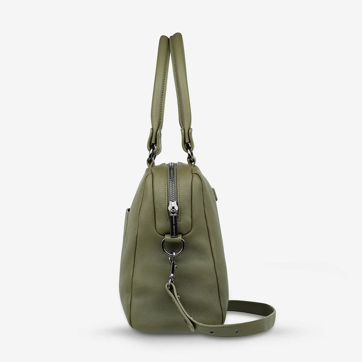 Status Anxiety WOMENS LAST MOUNTAINS LEATHER BAG - KHAKI