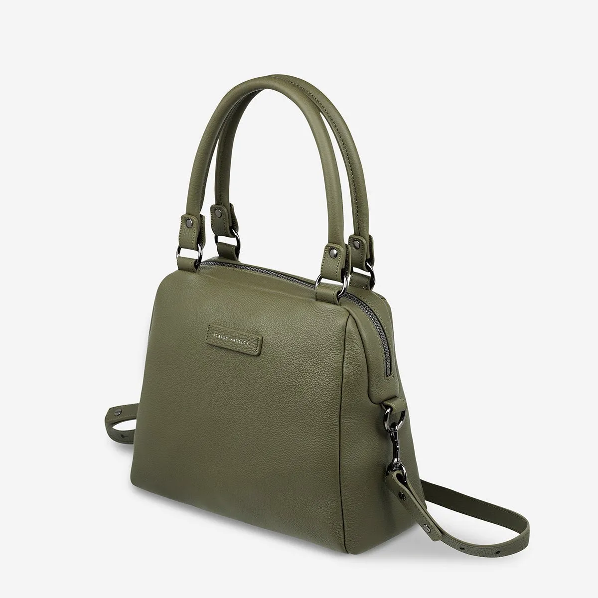 Status Anxiety WOMENS LAST MOUNTAINS LEATHER BAG - KHAKI