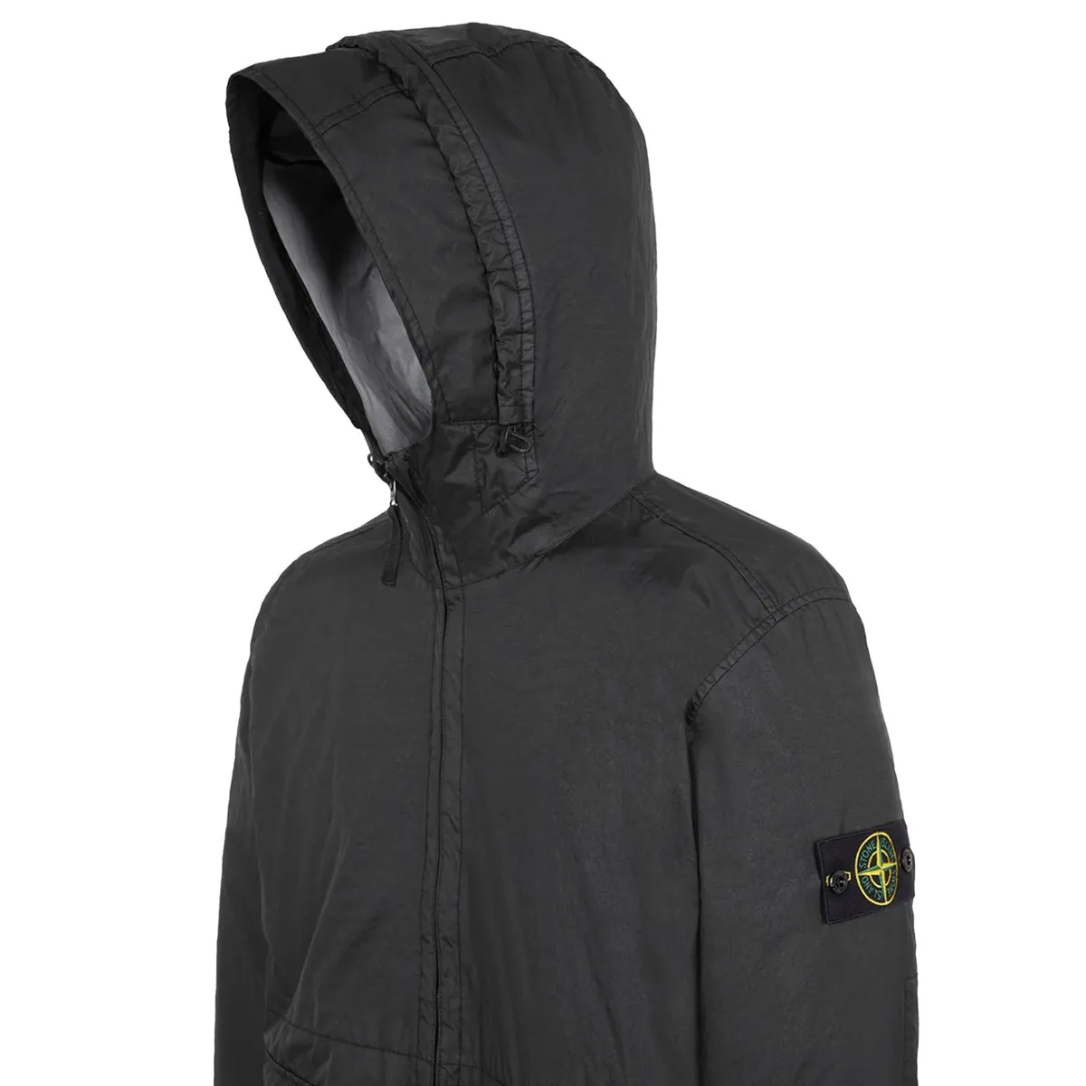 Stone Island Membrana 3L TC Hooded Jacket in Black