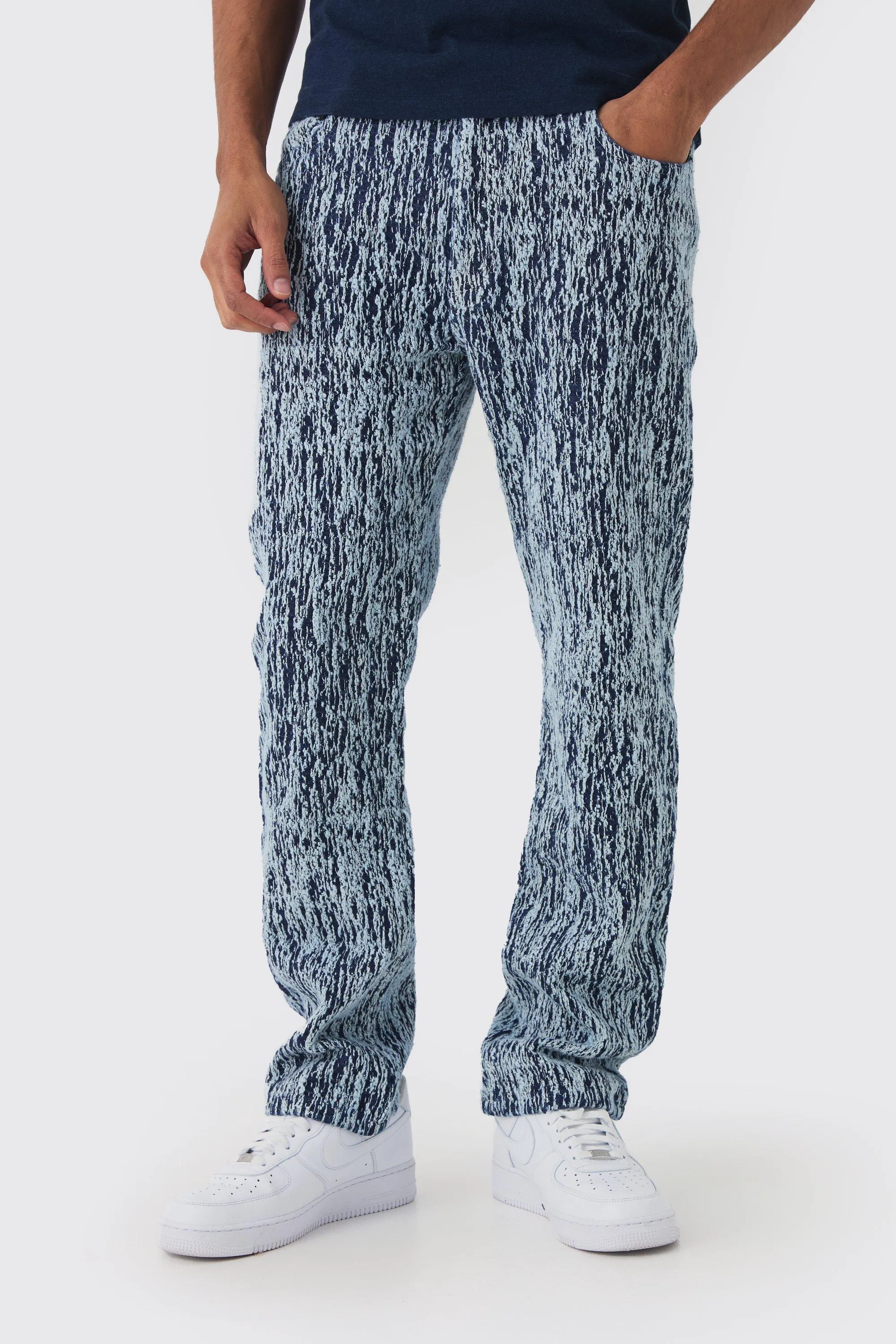 Straight Leg Heavyweight Denim Jacquard Jeans