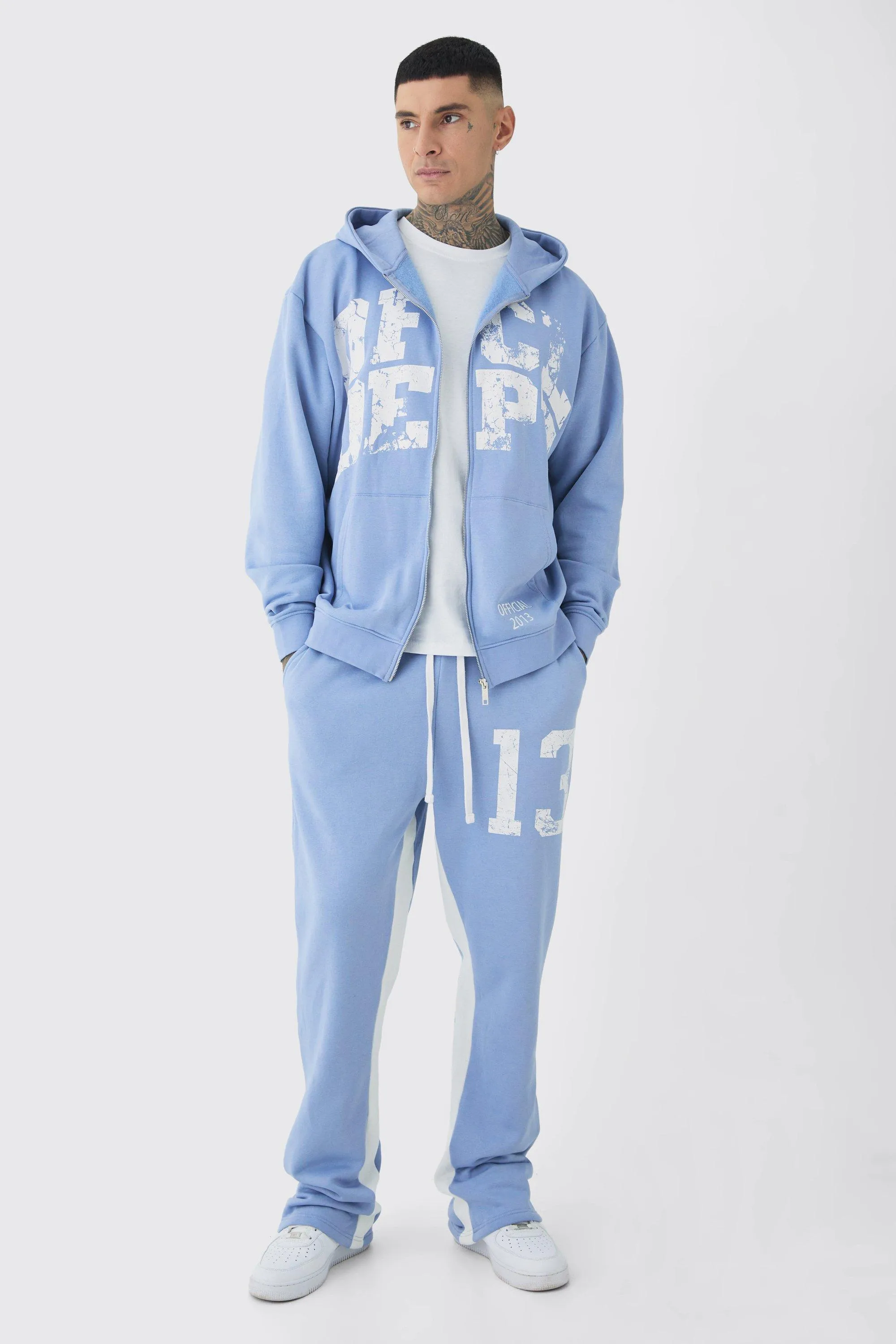 Tall Oversized Zip Through OFCL Gusset Hooded Tracksuit