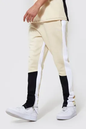 Tall Slim Fit Man Colour Block Joggers