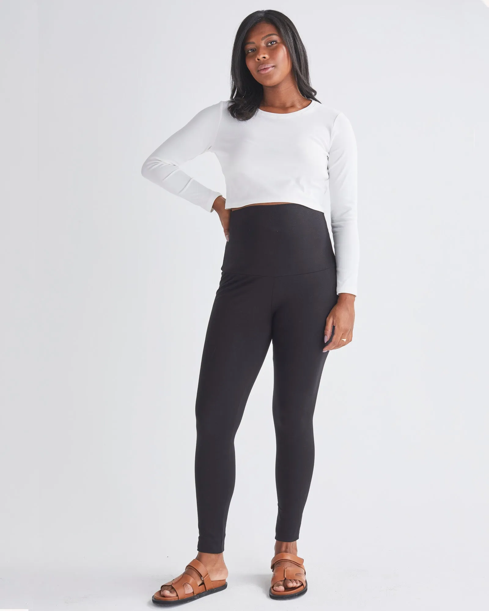 Tessa Deluxe Bamboo Maternity Leggings - Black