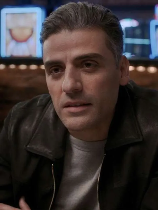 The Card Counter Oscar Isaac Black Leather Jacket for sale