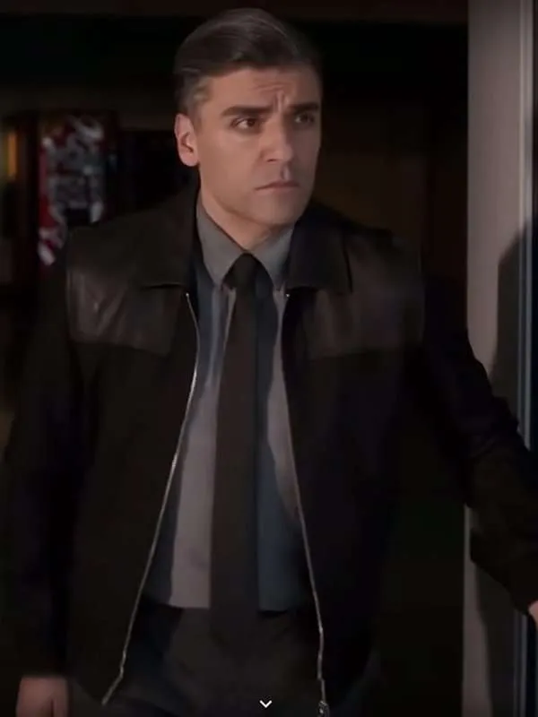 The Card Counter Oscar Isaac Black Leather Jacket for sale