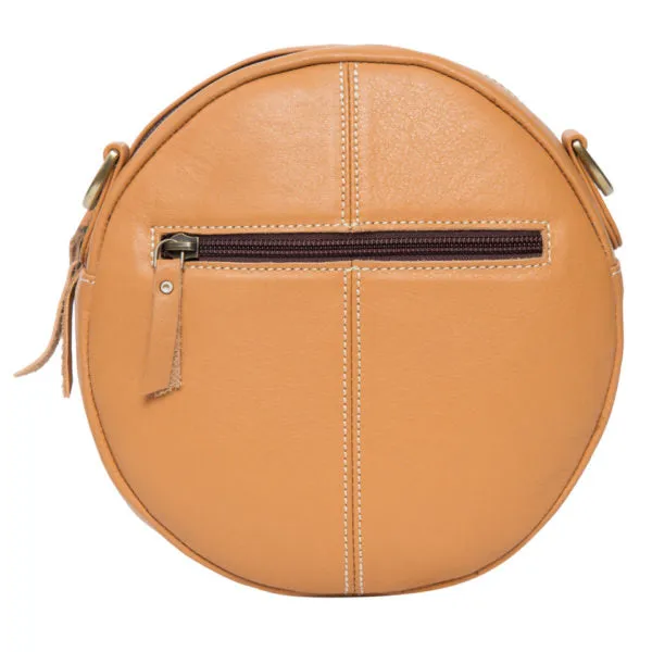 The Design Edge Tooling Leather Round Cowhide Bag Jamaica - (AB08)