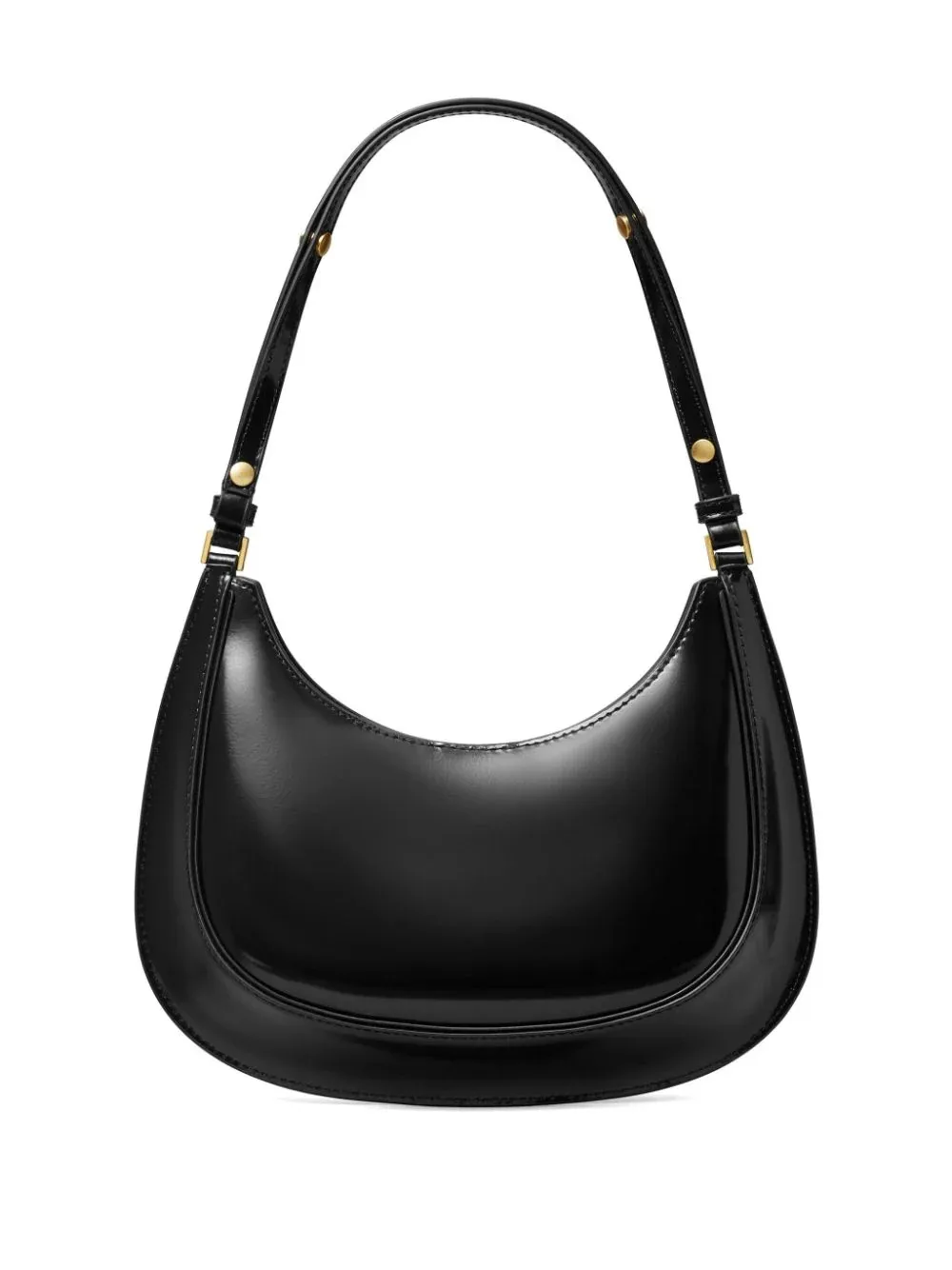 TORY BURCH Robinson Convertible Half-Moon Bag In Black Leather