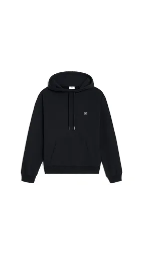 Triomphe Loose Hoodie in Cotton and Cashmere - Black