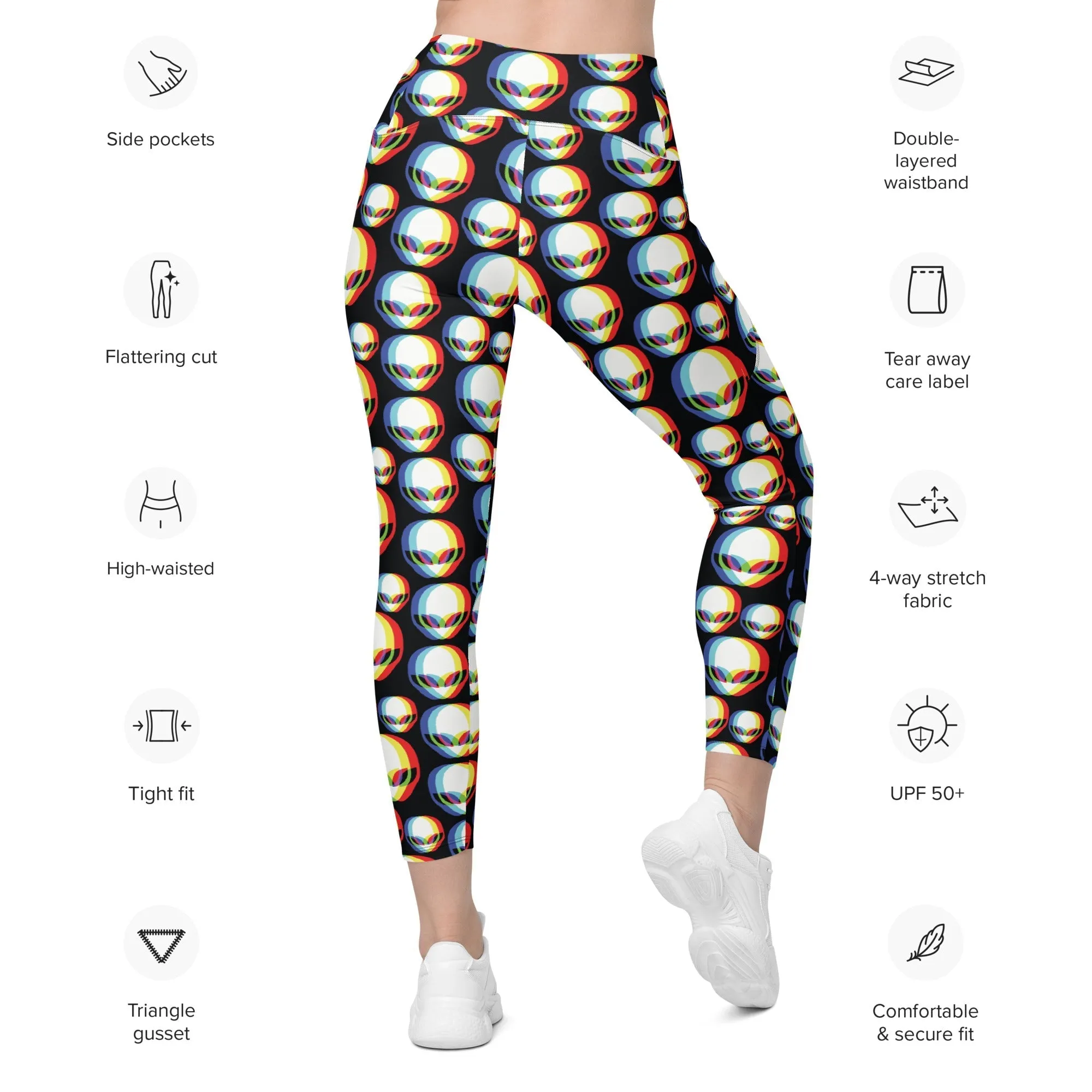 Trippy Alien Leggings With Pockets