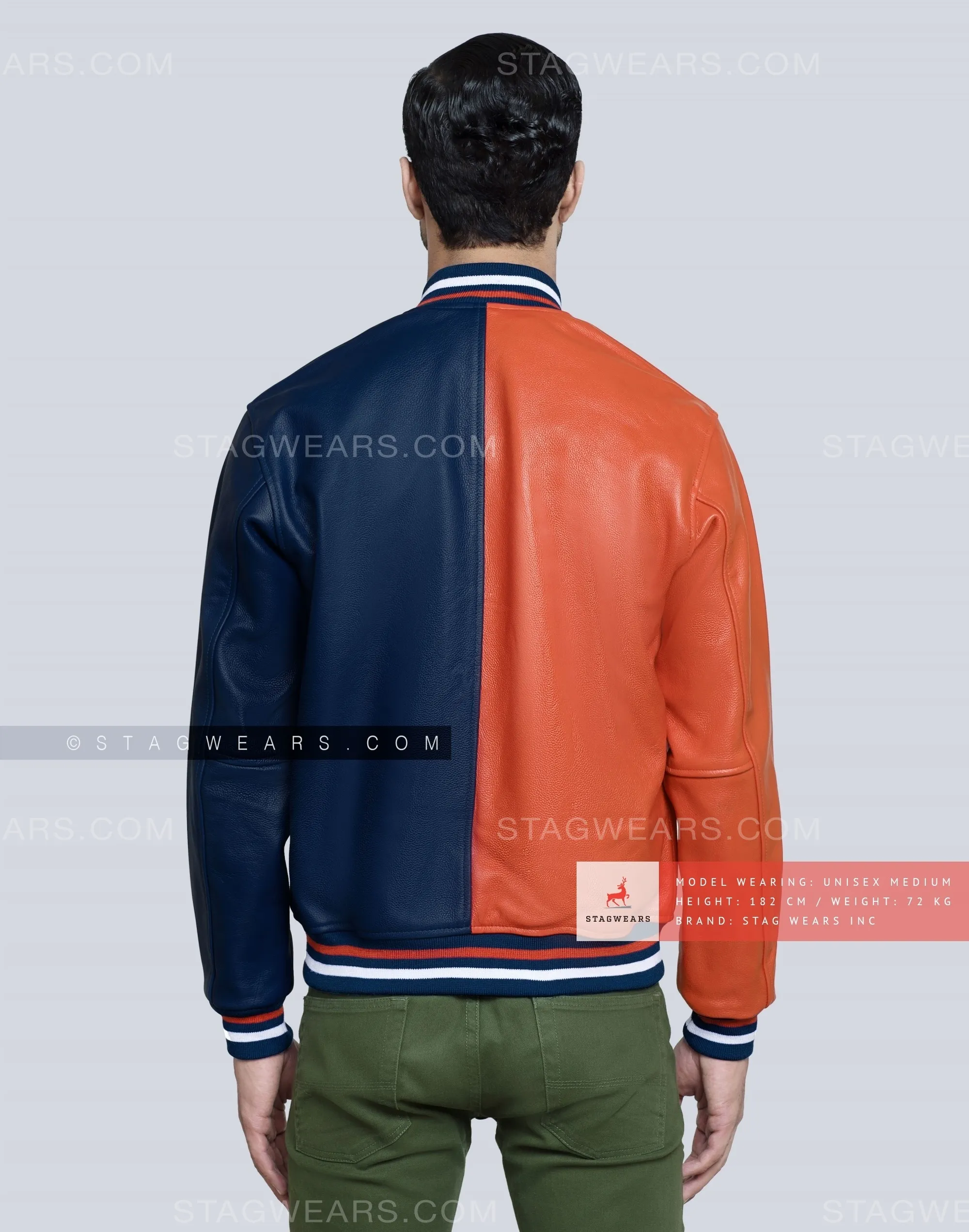 Two Tone Leather Varsity Jacket for Men Lets You Make A Statement