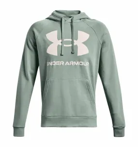 Under Armour Rival Big Logo Fleece Hoodie - Mens - Opal Green/Onyx White