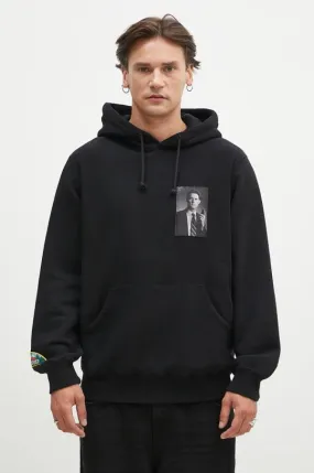 Undercover cotton sweatshirt C/S men's black color hooded with an application UC2D4801.3