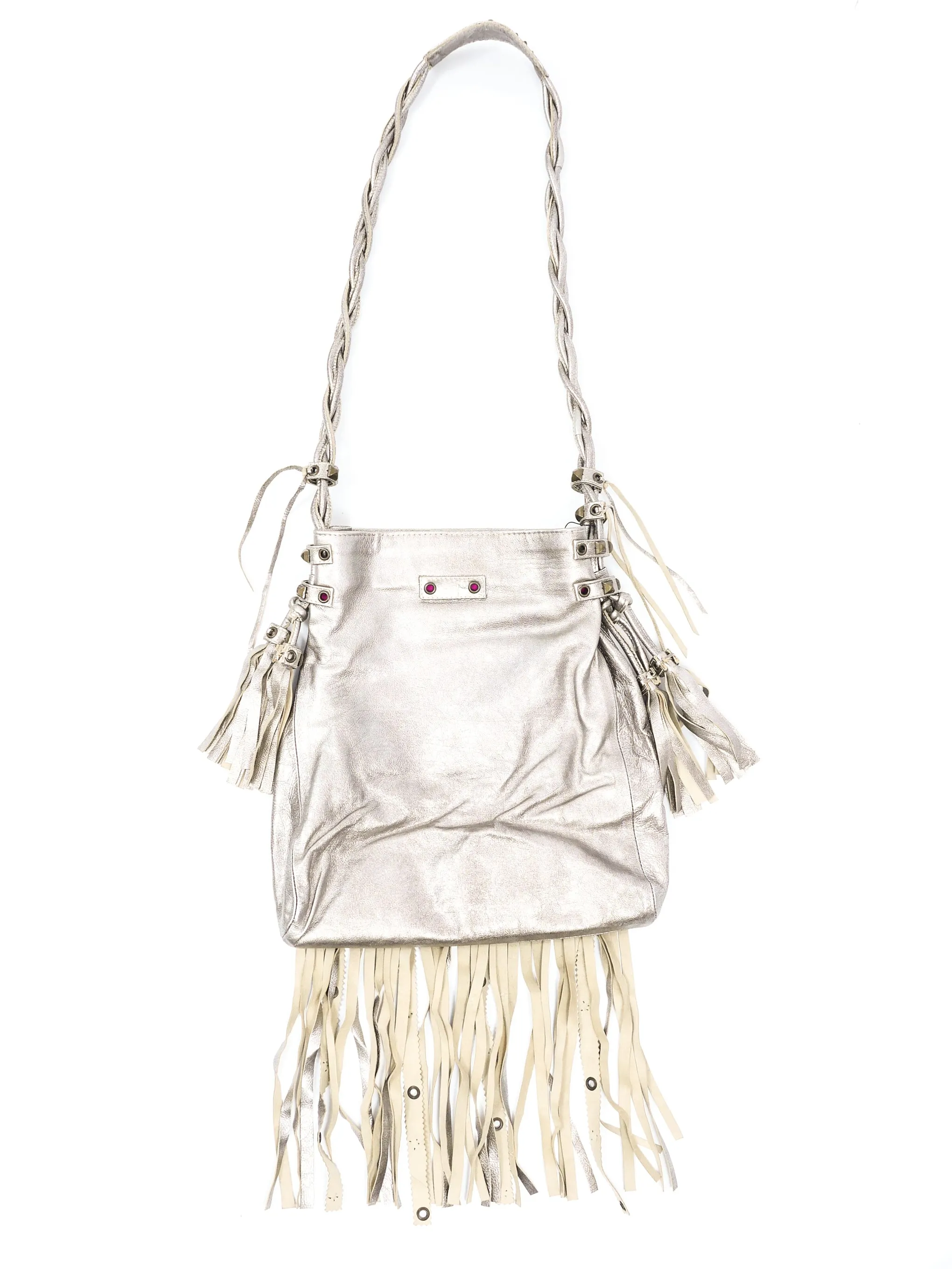 Ungaro Patchwork Fringed Leather Bag