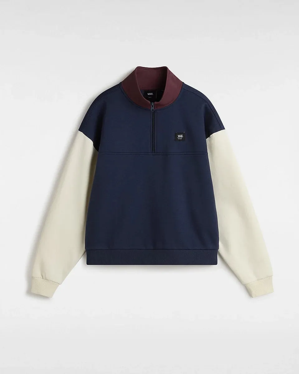 Vans Colorblock Half Zip Mock Neck Sweatshirt-Dress Blue/Royal Port