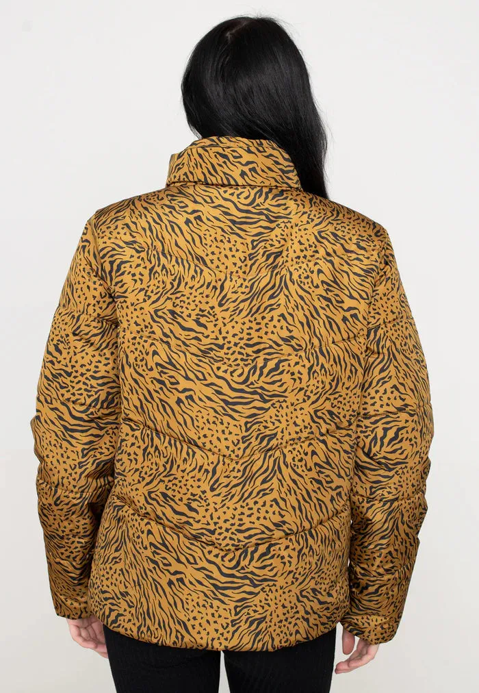 VANS GIRLS FOUNDRY ANIMAL PRINT PUFF MTE JACKET