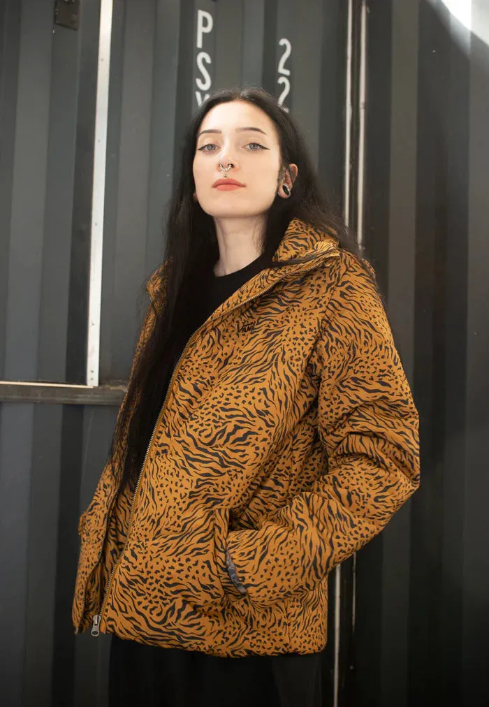 VANS GIRLS FOUNDRY ANIMAL PRINT PUFF MTE JACKET