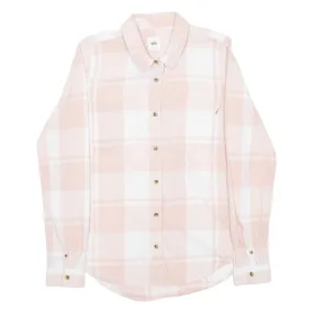 VANS Womens Shirt Pink Check Long Sleeve M