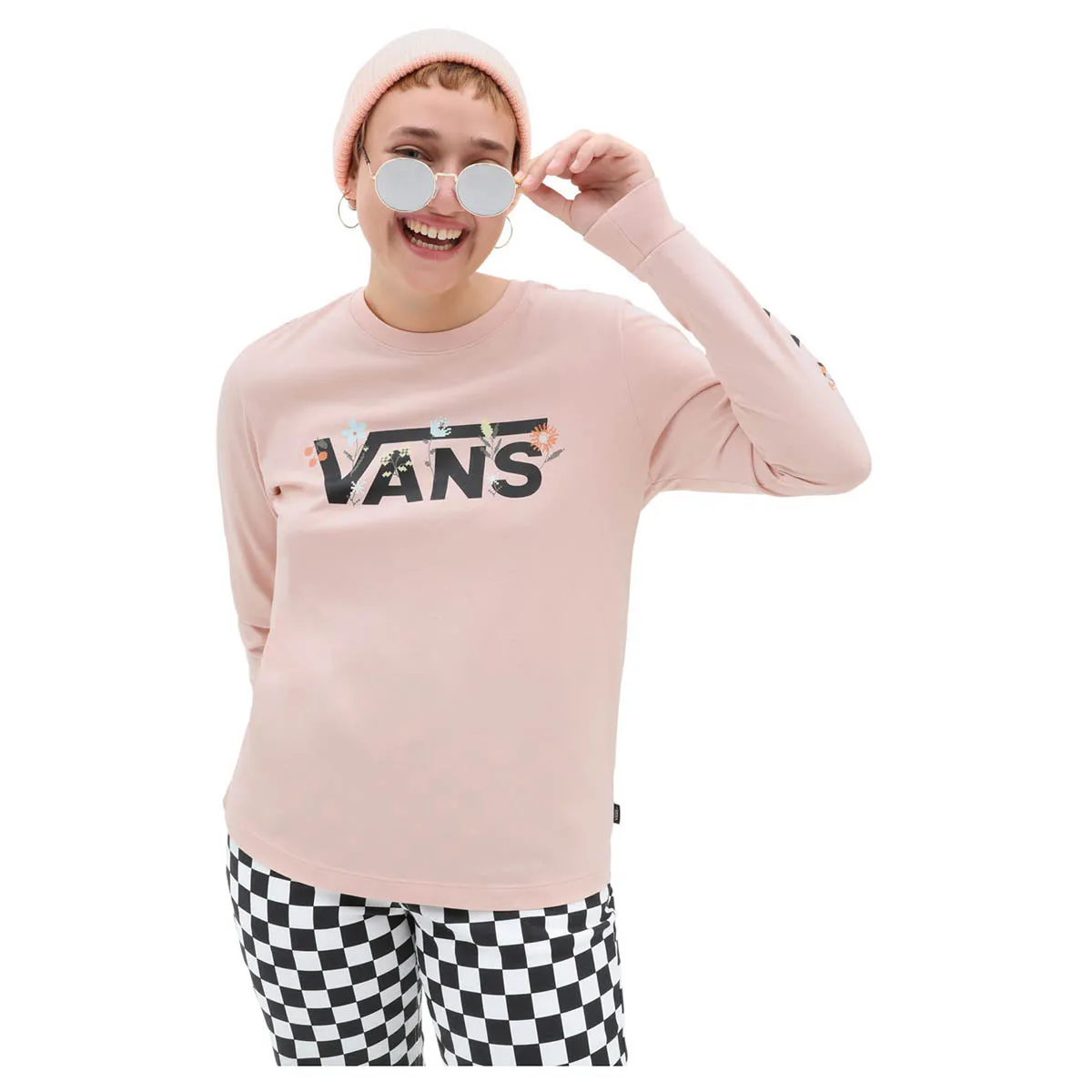 Vans Women's Wyld Tangles Micro Ditsy Long Sleeve Boyfriend T-Shirt