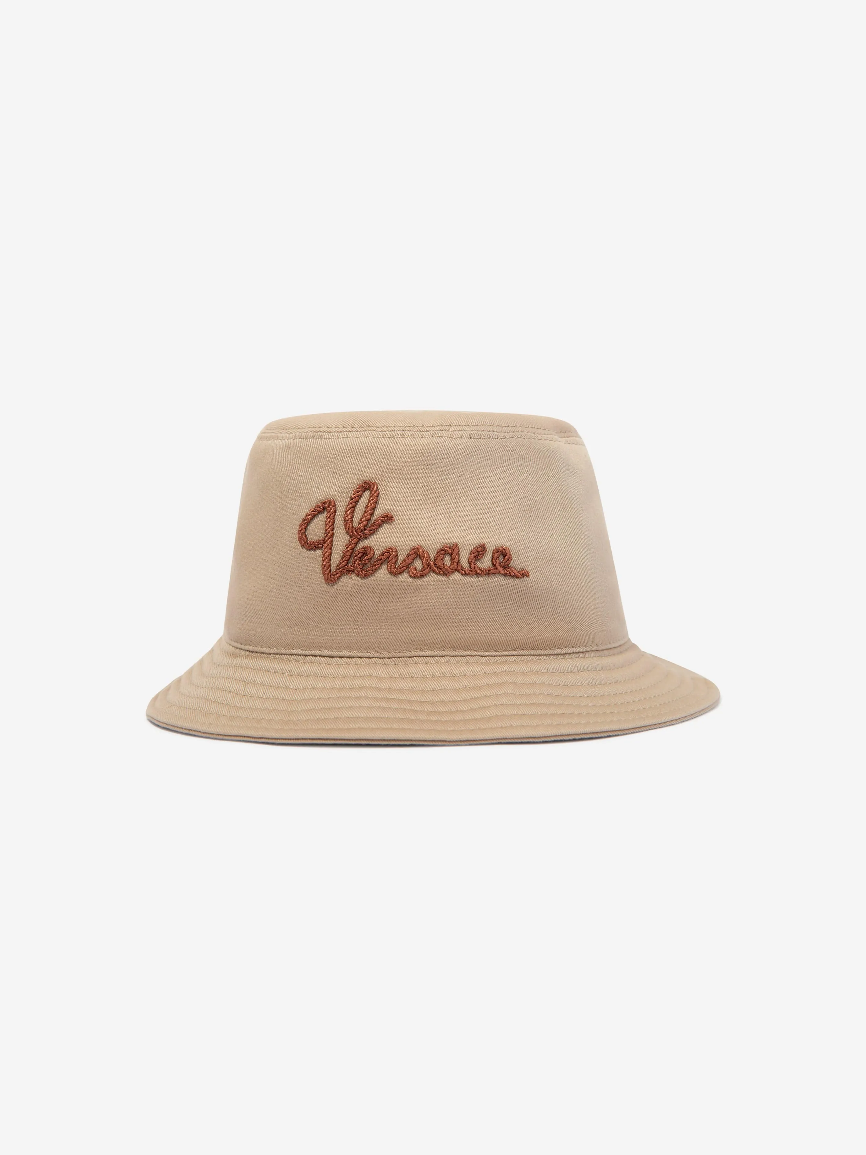 Versace Kids Logo Bucket Hat in Beige