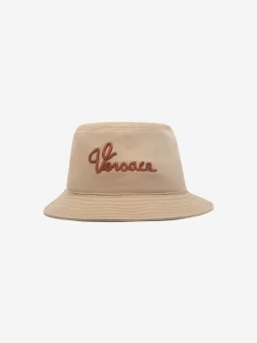 Versace Kids Logo Bucket Hat in Beige