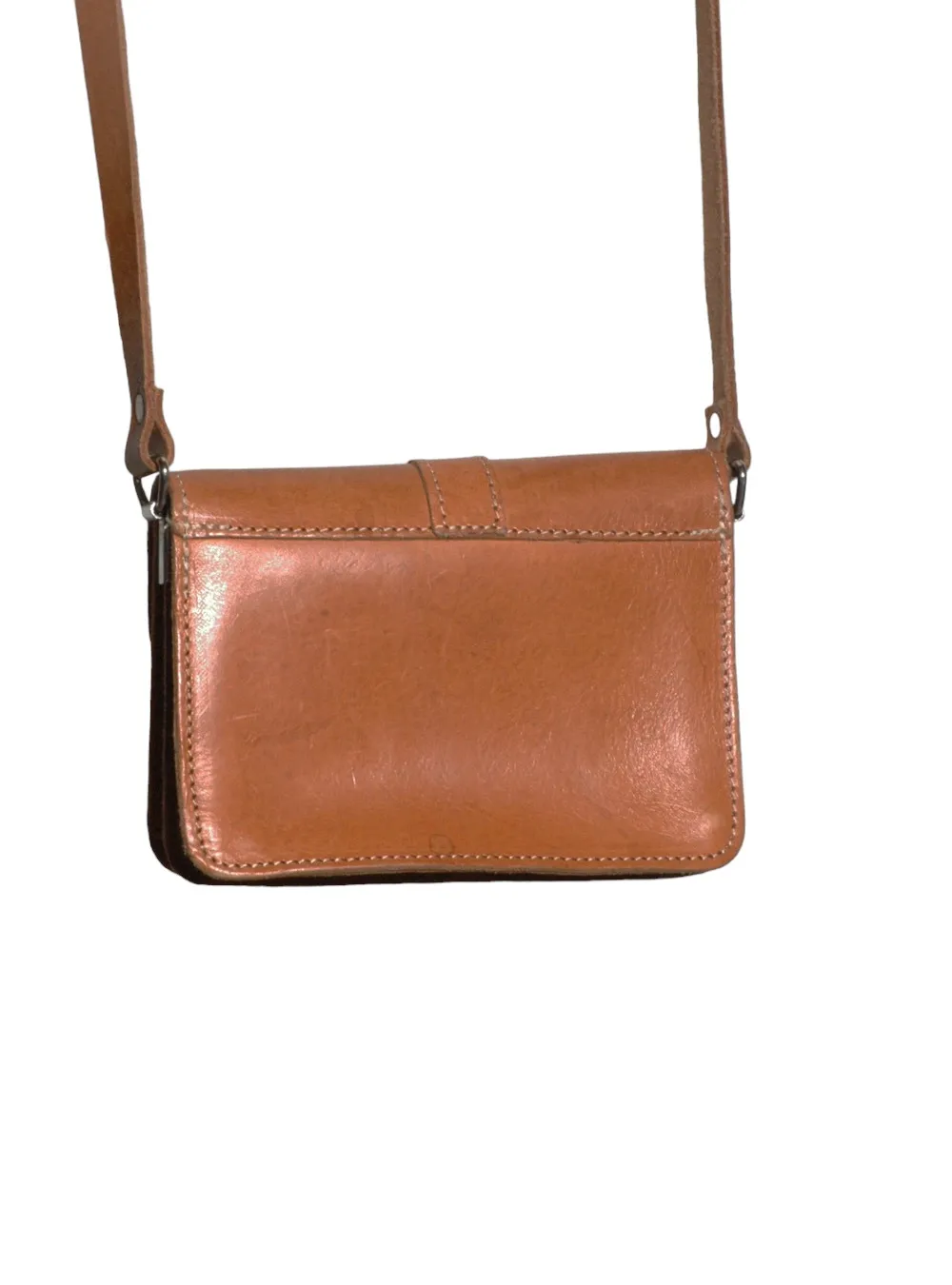 Vintage Tan Brown Leather Handbag - Brick Vintage