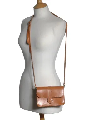 Vintage Tan Brown Leather Handbag - Brick Vintage