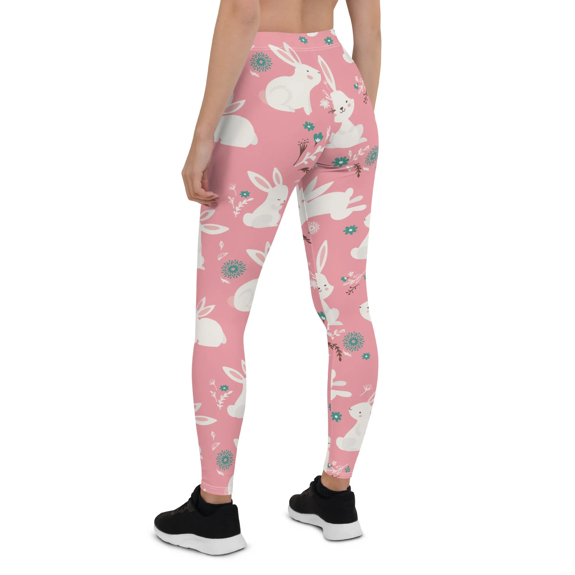 White Easter Bunnies Leggings