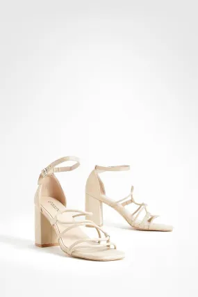 Wide Width Strappy Block Heeled Sandals