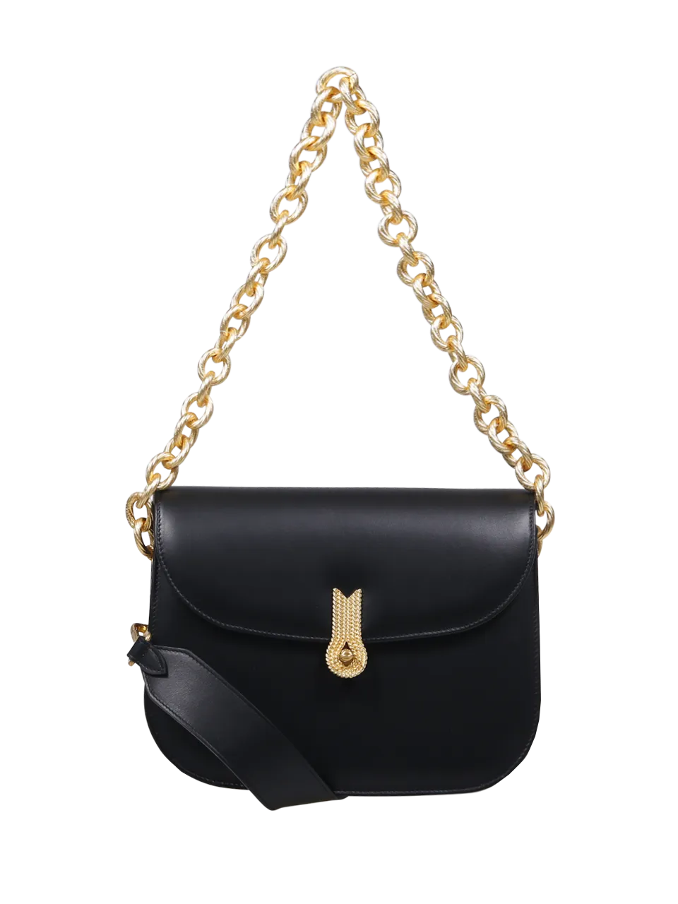 WOMAN AMATO DANIELE BLACK CALF LEATHER QUEEN CACCIATORA BAG