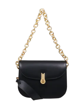 WOMAN AMATO DANIELE BLACK CALF LEATHER QUEEN CACCIATORA BAG