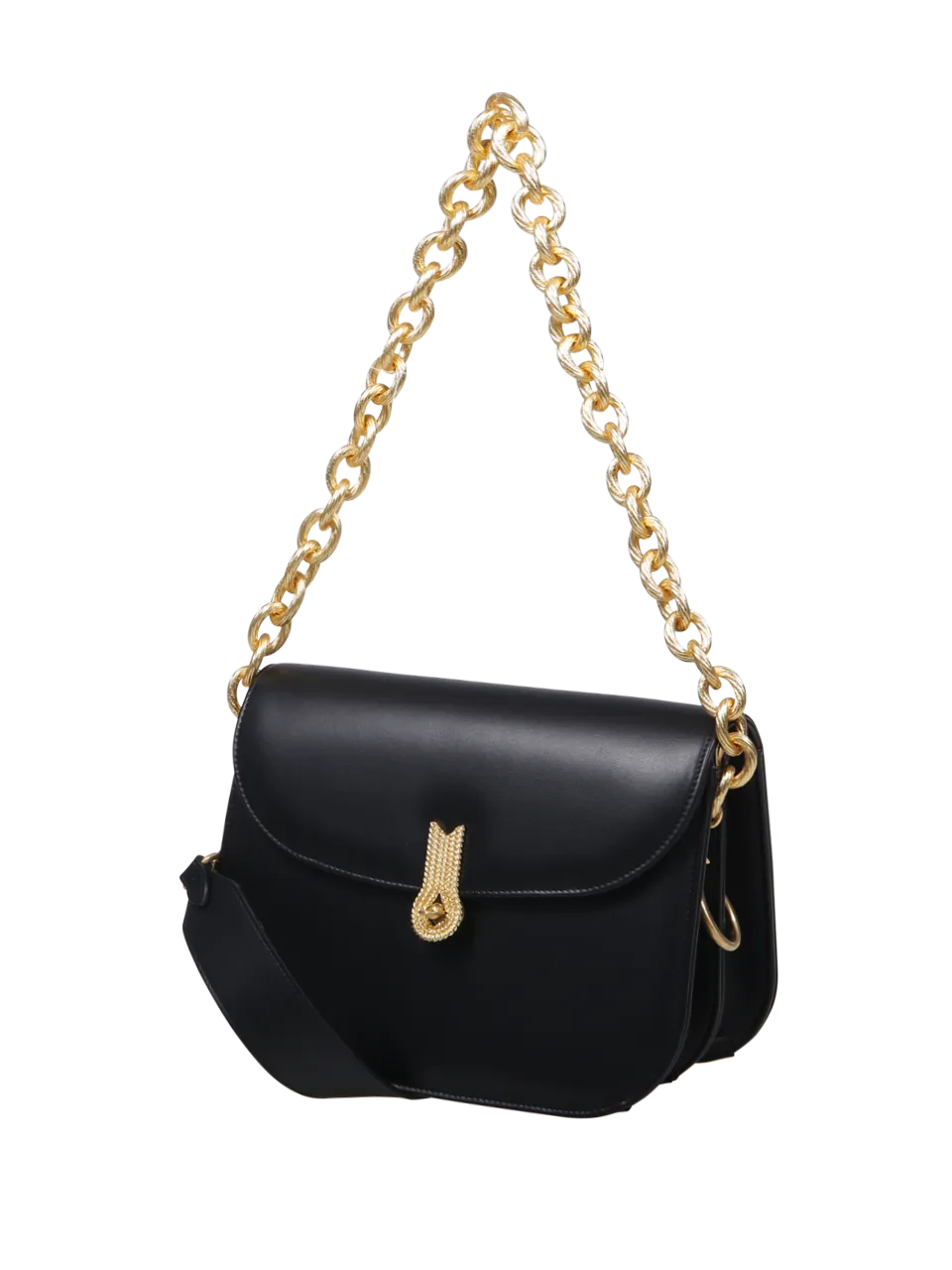 WOMAN AMATO DANIELE BLACK CALF LEATHER QUEEN CACCIATORA BAG