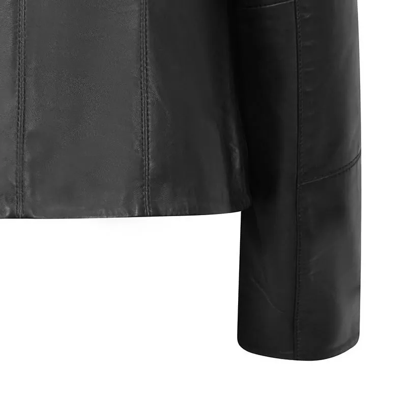 Women's Black Leather Jacket - Reilly - PRIMEHIDE Leather