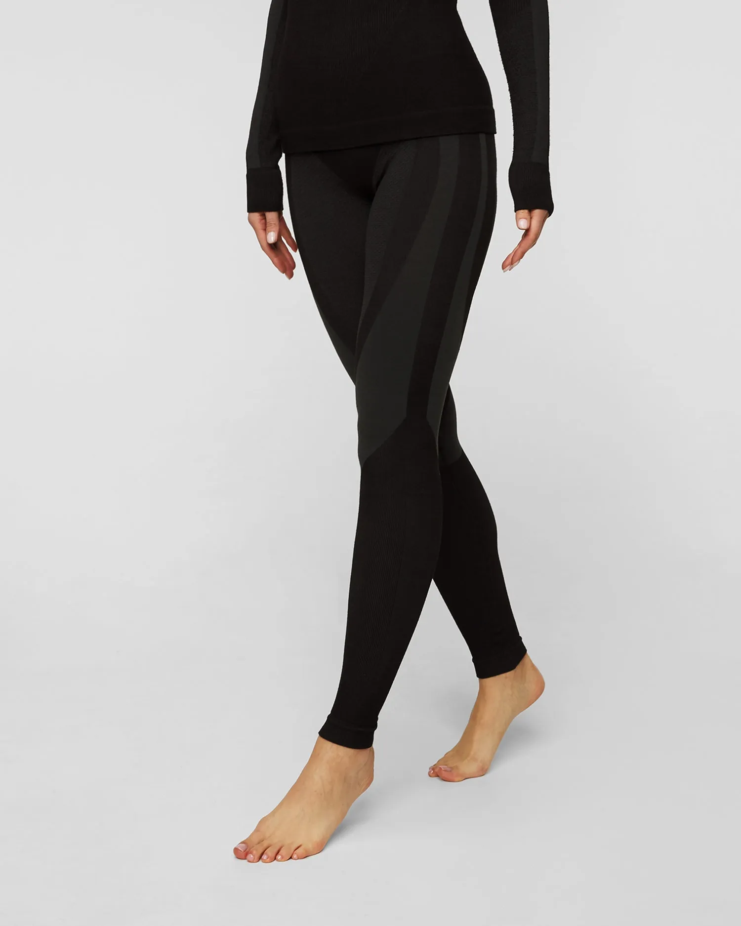 Women's black seamless leggings We Norwegians Racer 2074-99