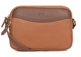 Women's tan/cognac trotter style leather bag 689984