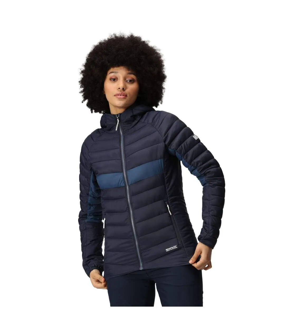 Womens/ladies harrock ii baffled hooded jacket navy/admiral blue Regatta